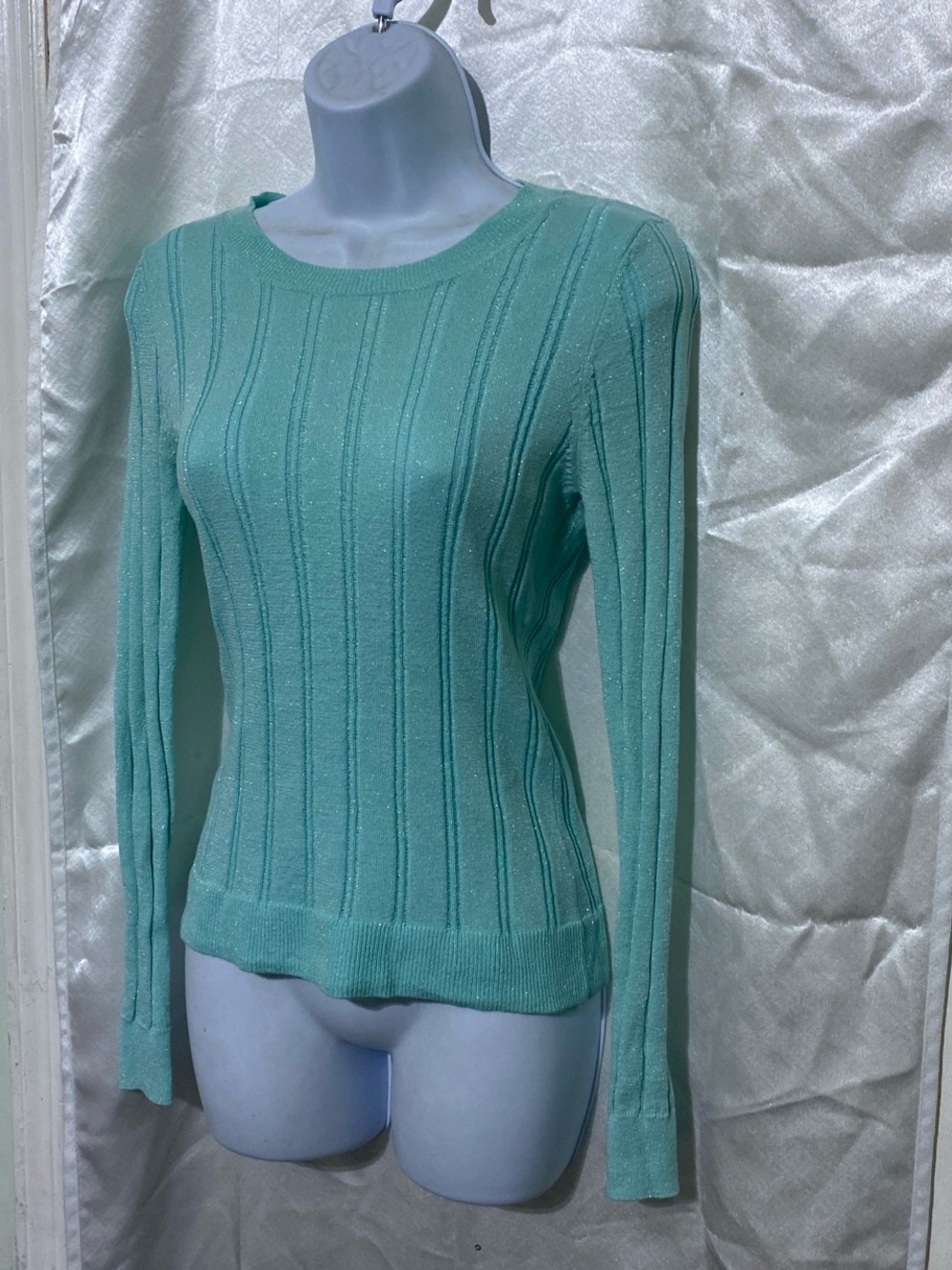 Nasty Gal Mint Green Rib-Knit Scoop Neck Sweater